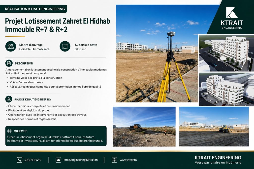 Projet Lotissement Zahret El Hidhab - Immeuble R+7 et R+2