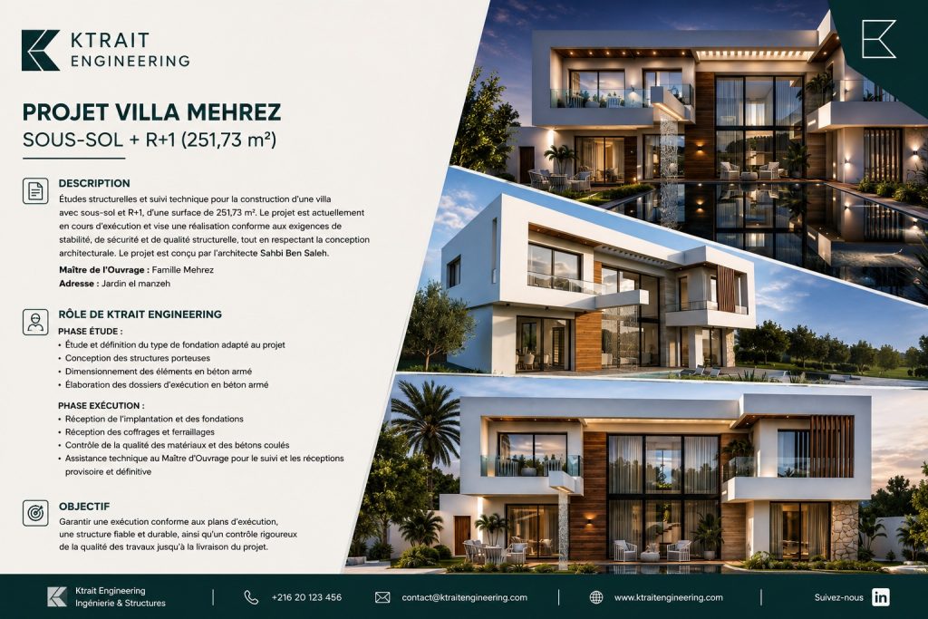 Projet Villa Mehrez - Sous-sol + R+1