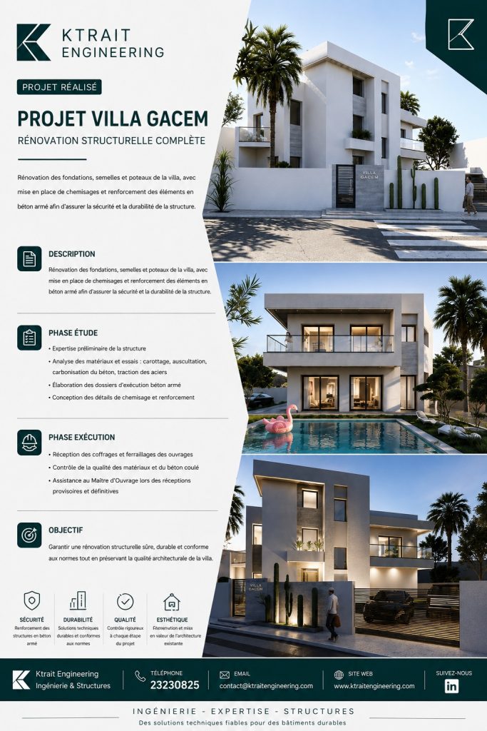 Projet Villa Gacem - Rénovation structurelle complète